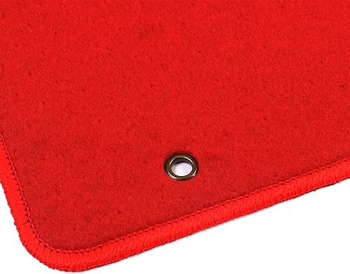 Miniatura 7 de IKON MOTORSPORTS, Alfombrilla de suelo compatible con Honda Civic 1996-2000, ajuste de fábrica, de nailon rojo, parte delantera y trasera,