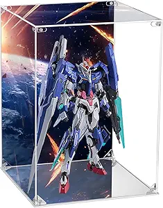 CHILLCASE UV Printed Background Acrylic Display Case with Mirror Base Anime Scene Clear Display Box Stand for Collectible Showcase for Action Figures Models PVC(War,9.8×9.8×13.8 inch