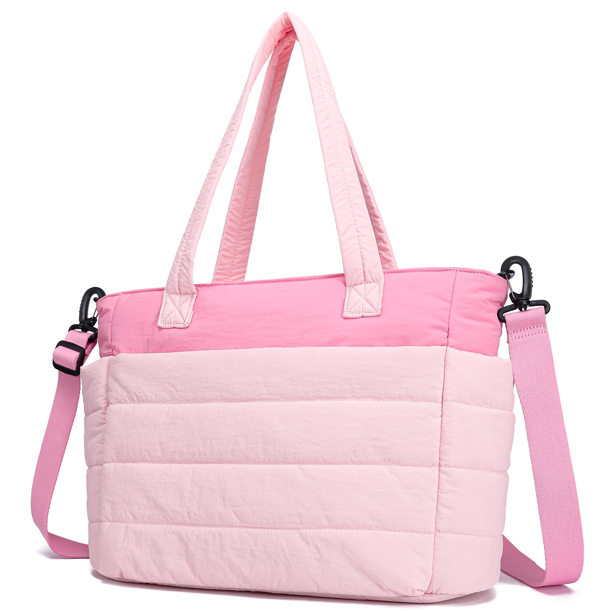 AOCINA Puffer Tote Bag for Women Work Nurse Bags Laptop Purse Lightweight Quilted Crossbody Shoulder Handbags Travel School