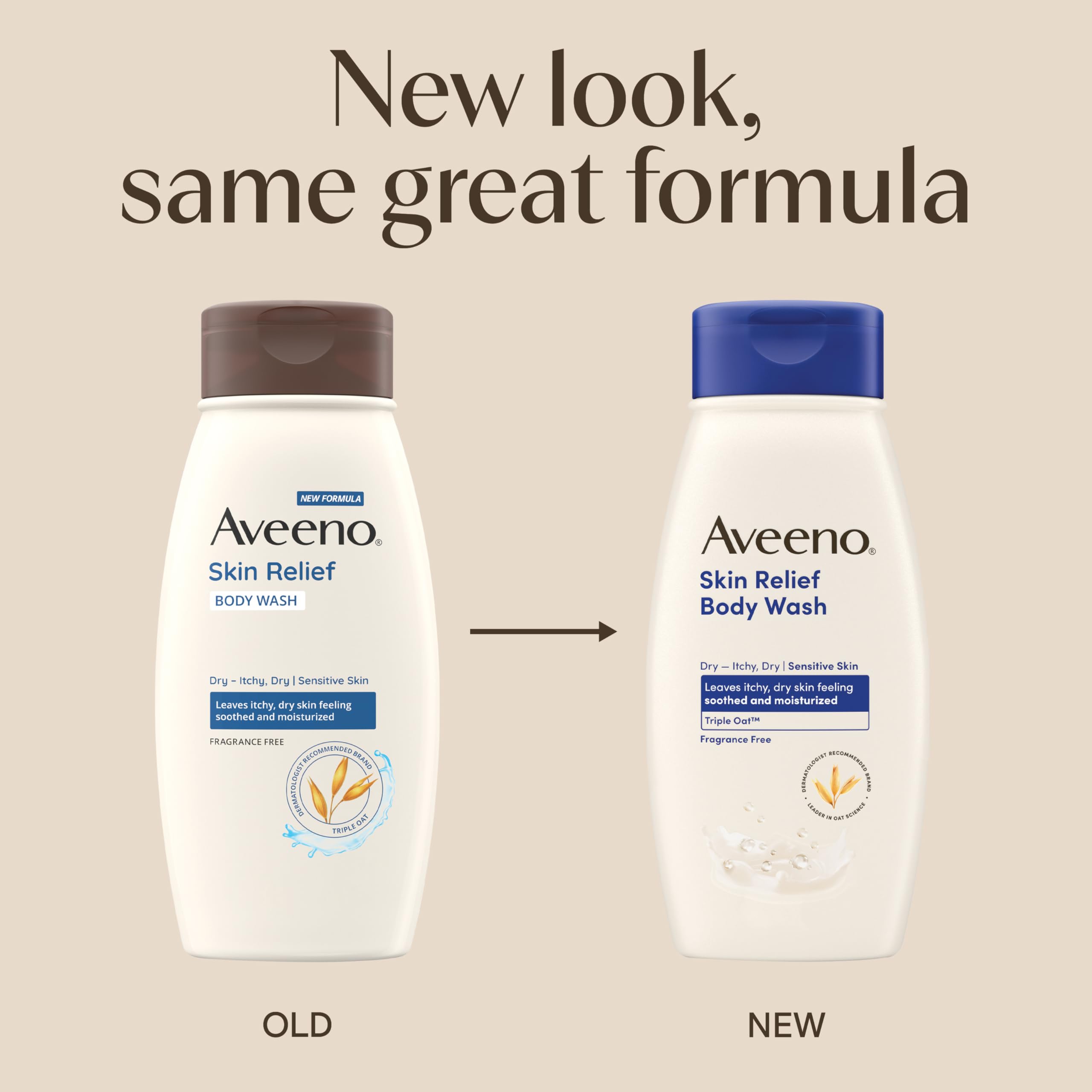 Aveeno Active Natural Skin Relief płyn do mycia ciała, bez zapachu, 340 ml -