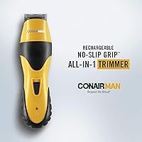 Vista 2 de Conair MAN - Cortadora de barba todo en uno para hombre, para cara, nariz y oído, kit de aseo de 6 piezas, inalámbrico/recargable