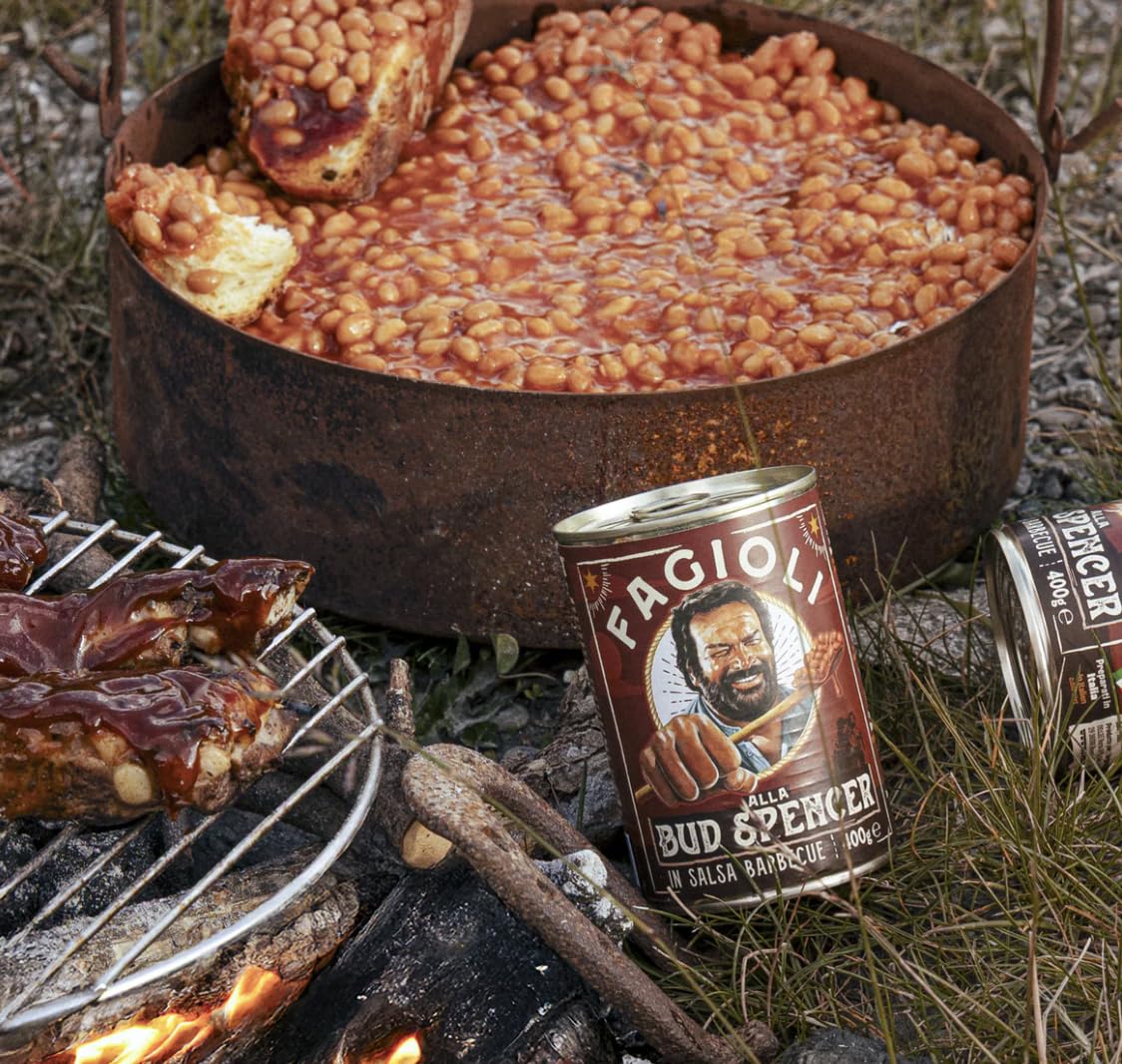 6 Barattoli di Fagioli 400 Grammi BUD SPENCER alla Salsa BBQ