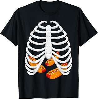 Hot Dog Rib Cage Halloween Costume T-Shirt