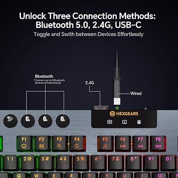 Hexgears Low Profile Keyboard and Mouse Combo, RGB Mechanical Keyboard & Lightweight Mouse