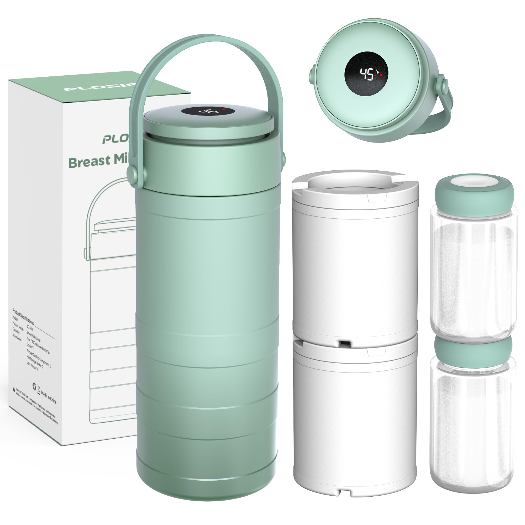 Photo 1 of Portable Breast Milk Cooler for Outdoors, 360° All-Round Cooling Keeps Milk Fresh for 24 Hours, 22oz Large Capacity Breastmilk Chiller with 2pcs BPA-Free Bottle for Breastmilk Storage