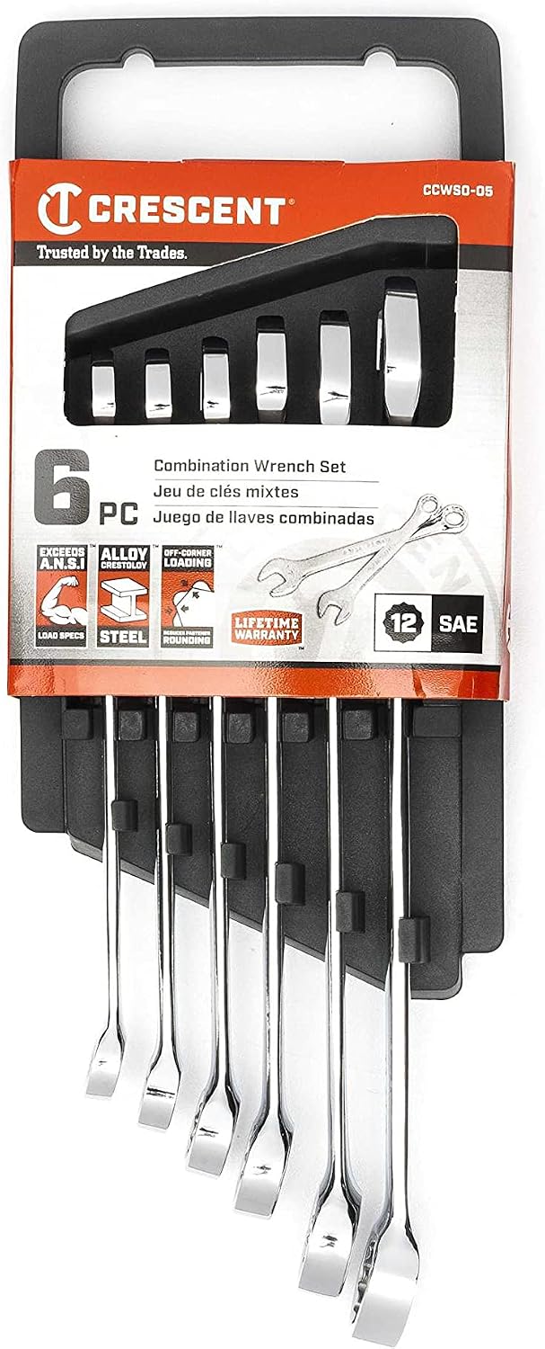 Crescent 6 Piece 12 Point SAE Combination Wrench Set - CCWS0-05