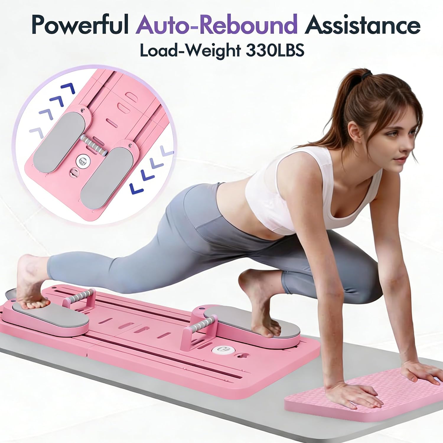 Pilates Board - Pilates Reformer Set,8-in-1 Multifunctional Abdominal Pilates Board,Multifunctional Foldable Pilates kit，Suitable for Home Workouts and Fitness