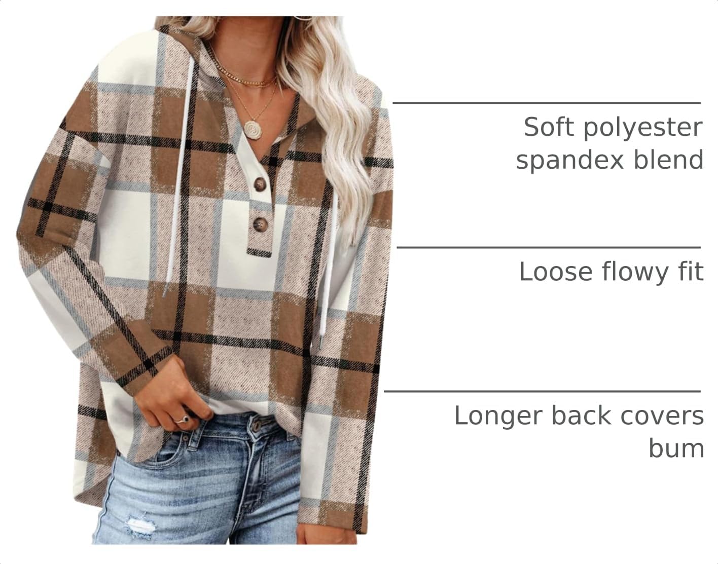 RUMIA Womens Tops V Neck Sweatshirt for Women Pullover Fall Outfits Loose image 4