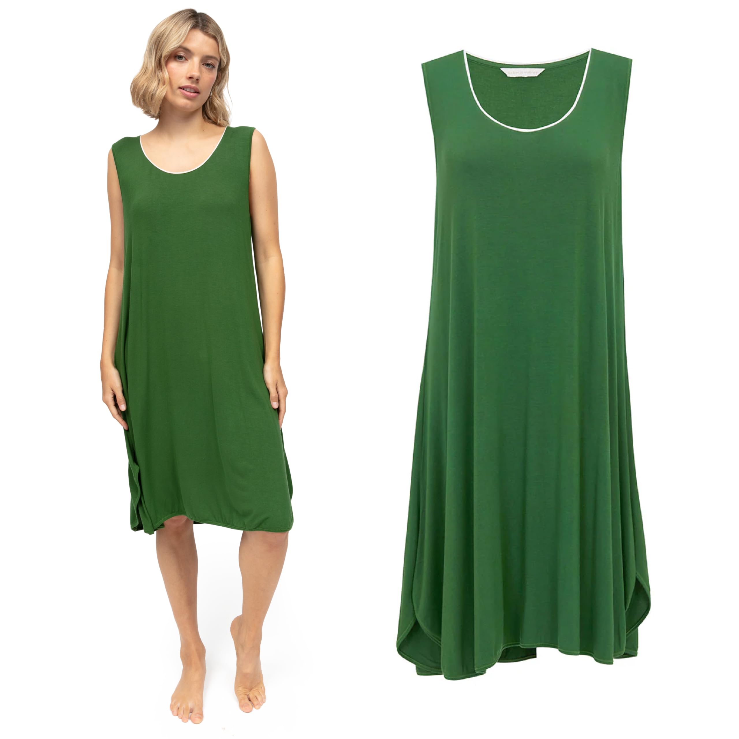 Cyberjammies Women's Charlie Green Charlie Green Jersey Swing Nightdress | Cotton Modal Nightie | Summer Loungewear For