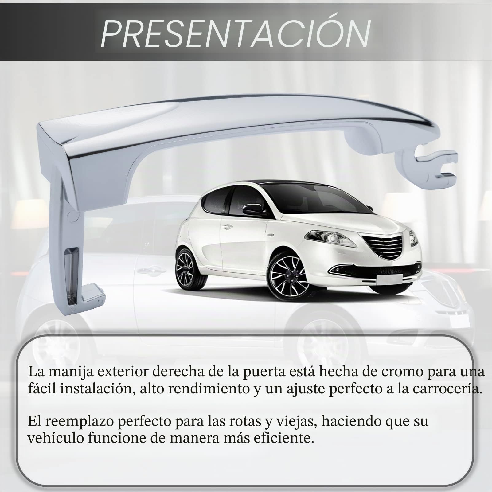 Manija de puerta delantera derecha para Lancia Ypsilon 2003-2011 735434132 735409024