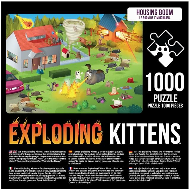 Foto 2 de 4 de Exploding Kittens - PBOOM-1K-6 - Housing Boom - 1000 Piece Jigsaw Puzzles For Family Fun & Game Night