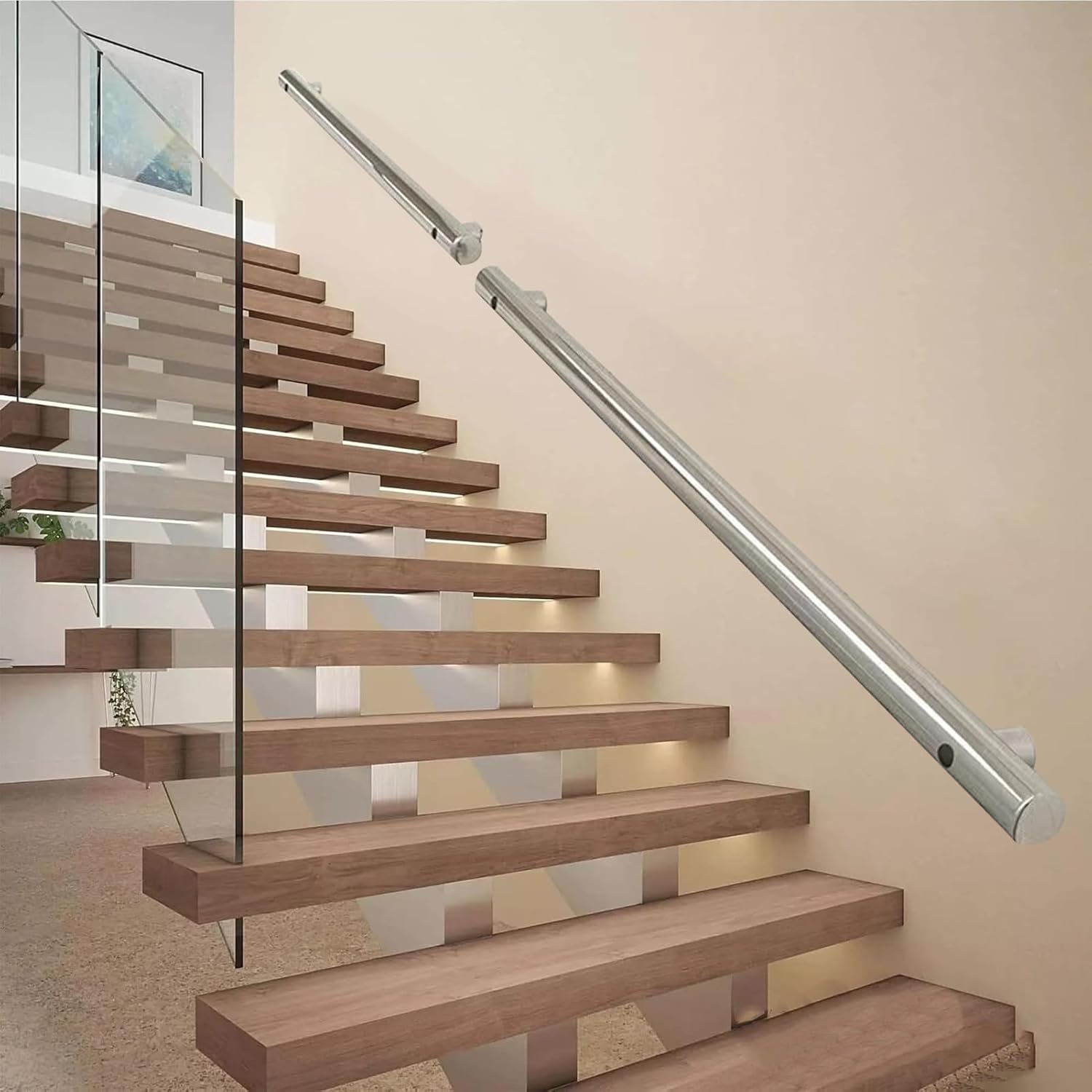 Barre d'appui murale en acier inoxydable brossé luxueuse de 100 cm