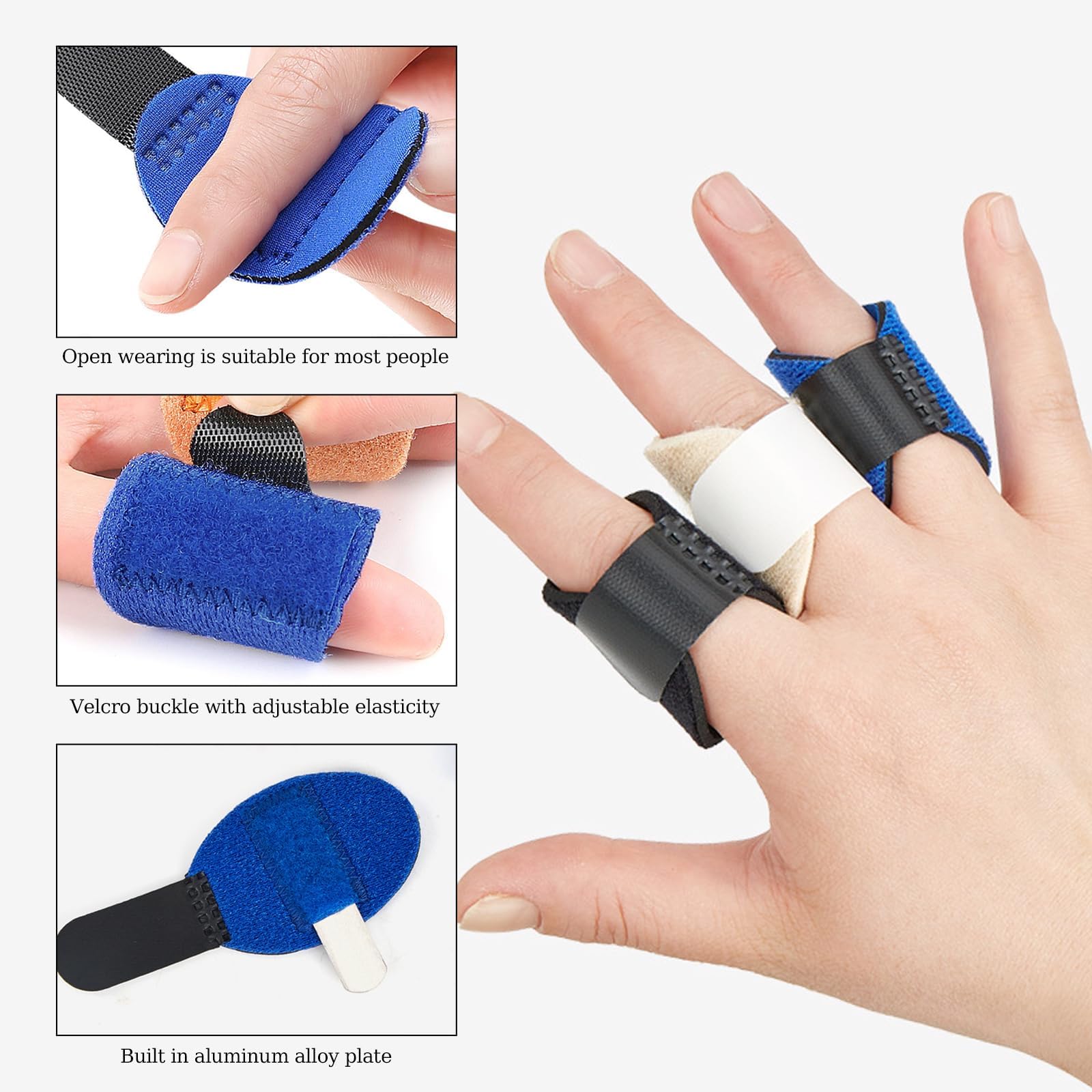 6PCS Finger Splint, Thumb Support for Pain Relief, Protector for Injured Fingers, Fingers Tape for Knuckles, Finger Cap for Cricket Gaming Arthritis 3