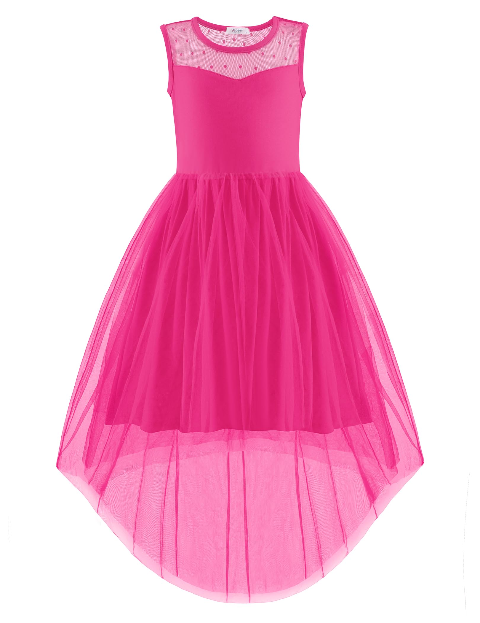 Arshiner Girls Dresses Formal Party Wedding Tulle Contrast Mesh Dress