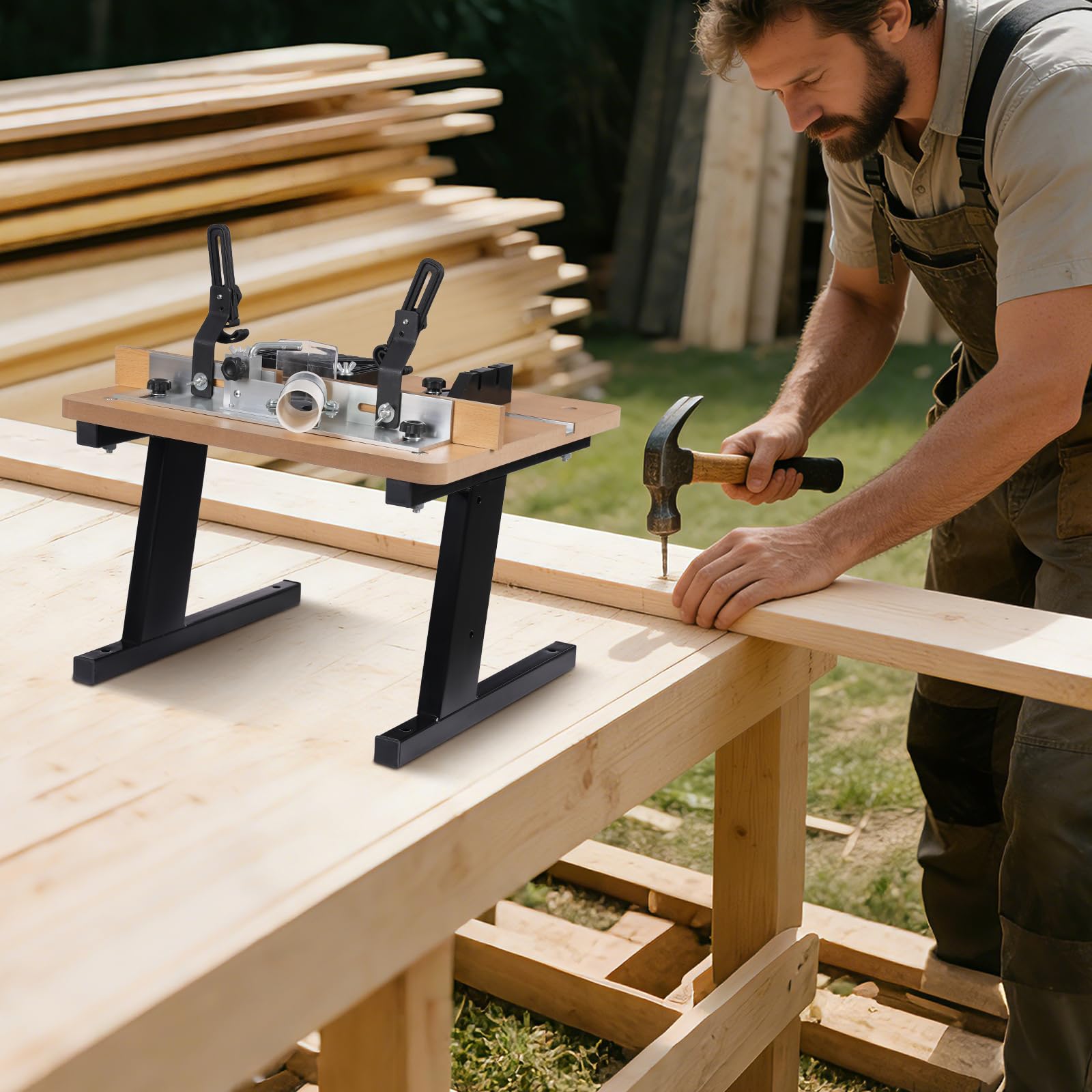 Stół do frezowania drewna, stół do obróbki drewna 200 kg/440,92 funtów Mdf Router stół do pracy prostokątnej, do wykańczania mebli