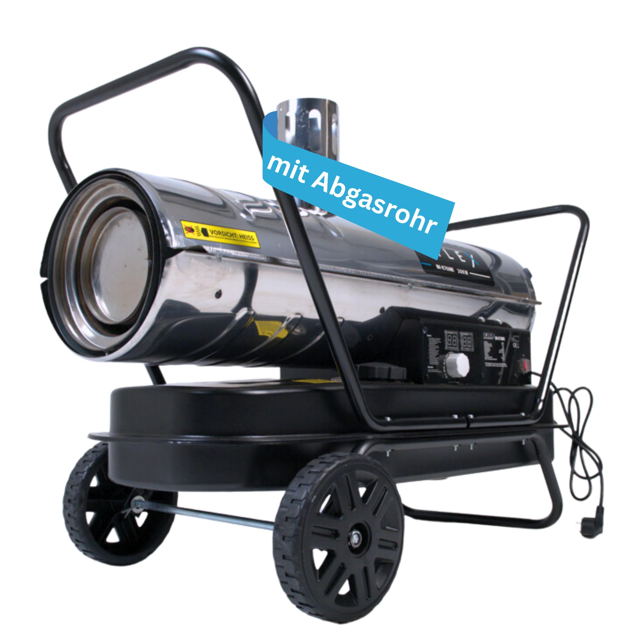 Heizkanone 20 kW Indirekt Heizgebläse Diesel/Öl mit Abgasrohr 750 m³/h
