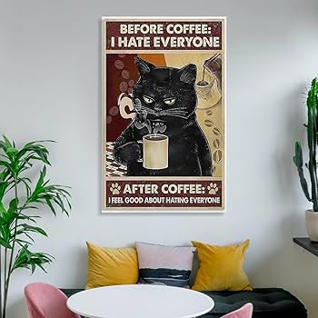 絵画。原画【シャム猫は週末にきれいで暖かい部屋を配置してからコーヒーを飲みます】 絵画 。原画☆【美しい花畑にきれいな花を植えたかわいいシャム