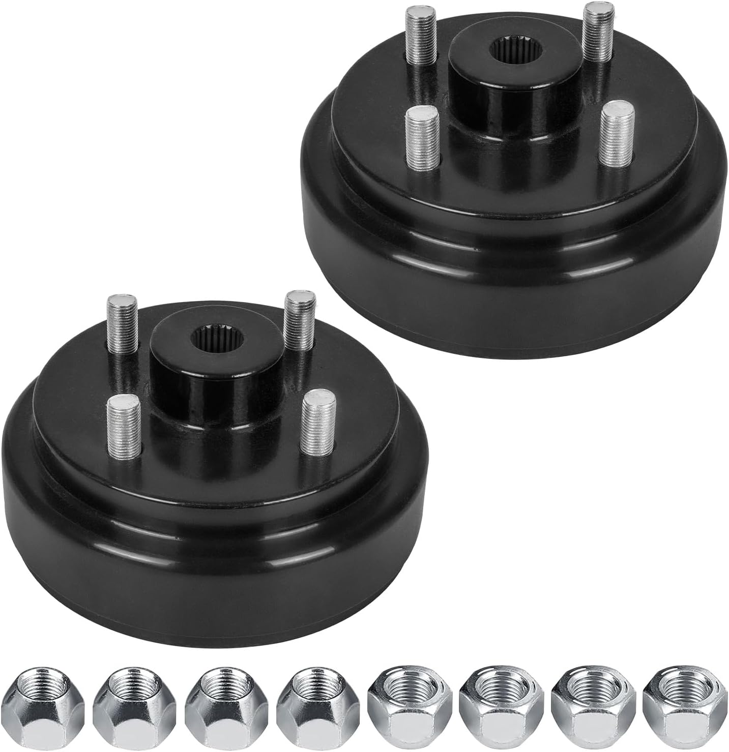 RANSOTO Golf Cart Brake Drum Hub Compatible with 1982-UP EZGO TXT Electric, 1982-1993 2-Cycle Gas Models Replaces 19186G1P 19186-G1P 17082-G2 17298-G1 Pack of 2