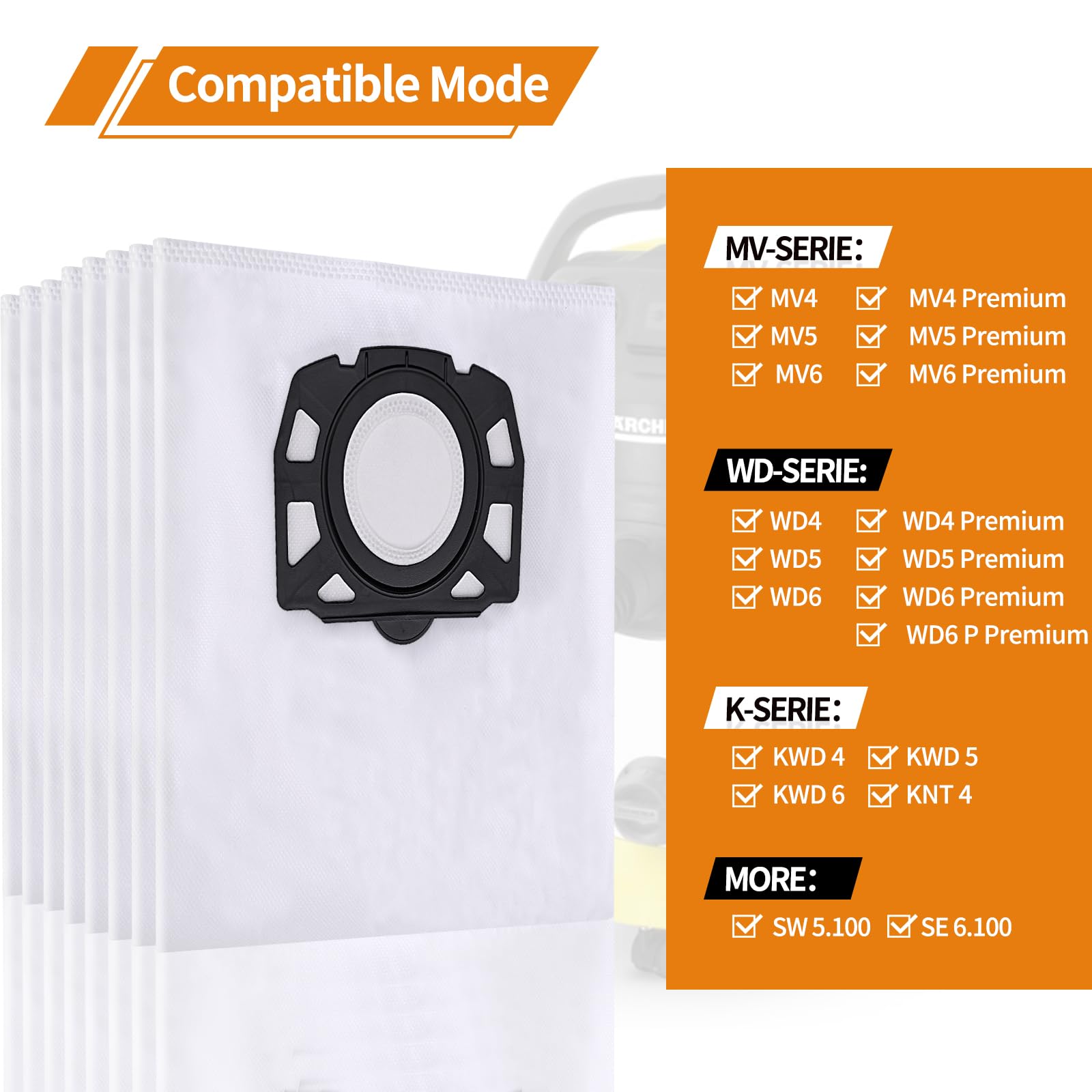 Sacchi Per Aspirapolvere Confezione Da 10 Pezzi Per Folletto Vk115117 0000006173432 - Foto 8