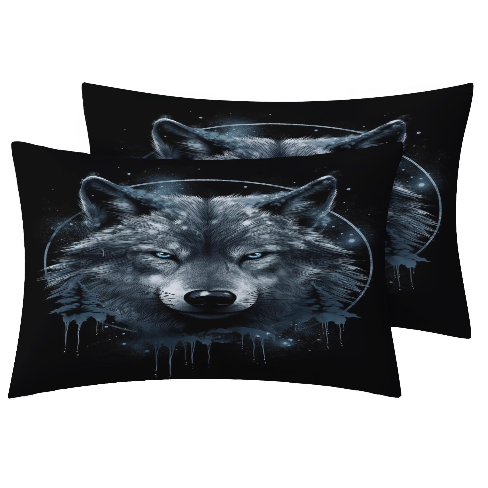 Wolf Motiv Bettwäsche 3-teilig 155x220 Cm – Mikrofaser, Weich & Warm, Mit Reißverschluss Und Eckbändern