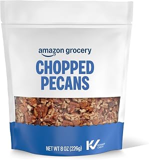 Happy Belly Chopped Pecans, 8 oz - Fresh Resealable Bag, Kosher Nuts for Baking, Salads & Snacking