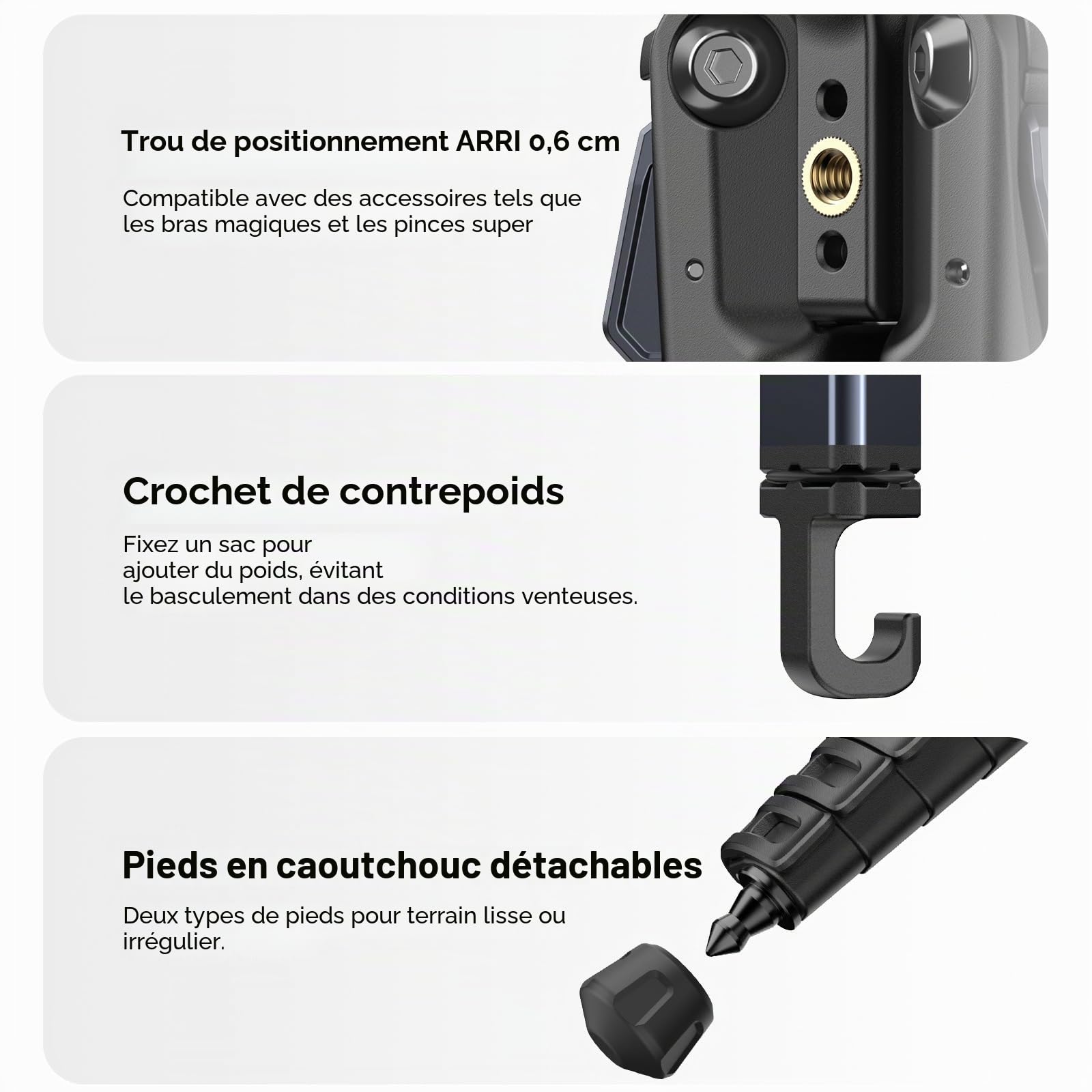 ULANZI 157cm Trépied Appareil Photo, Trépied Vidéo avec Tête Hydraulique 360° &-70°/+90° Tilt Pan, avec Support pour Téléphone et Arca Swiss, Compatible avec Canon, Nikon, Sony, iPhone, Samsung