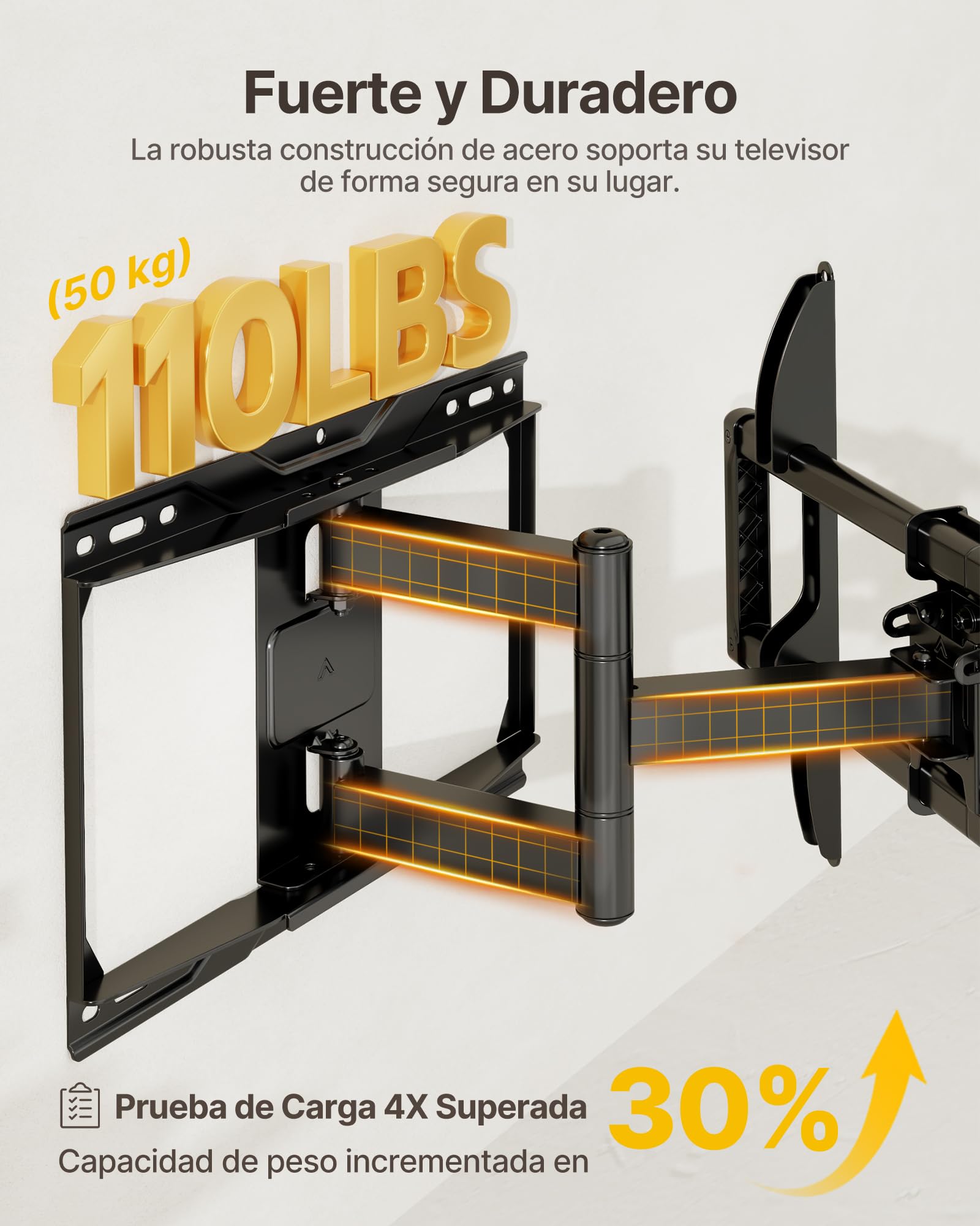 monTEK Soporte TV de Pared 37~84", VESA 600×400mm Máx. Carga Máx.50Kg | Soporte De Televisor De Pared, Soporte De Pared,Brazo Articulado,Inclinación,Rotación,Movimiento completo
