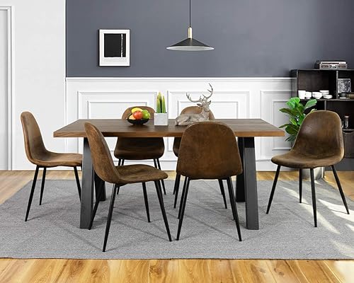 Miniatura 7 de Homy Casa Juego de 2 sillas de comedor de terciopelo, sillas laterales de comedor de estilo moderno de mediados de siglo, sillas decorativas con
