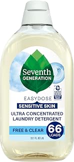 Seventh Generation EasyDose Laundry Detergent, Ultra Concentrated: 66 Loads, Free & Clear Designed for Sensitive Skin, 23.1 Fl Oz