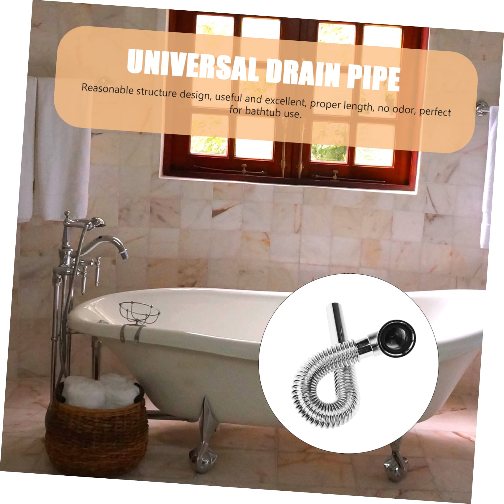 Tofficu Desagüe Flexible para Lavabo Tubo De Desagüe De Bañera Fácil De Instalar
