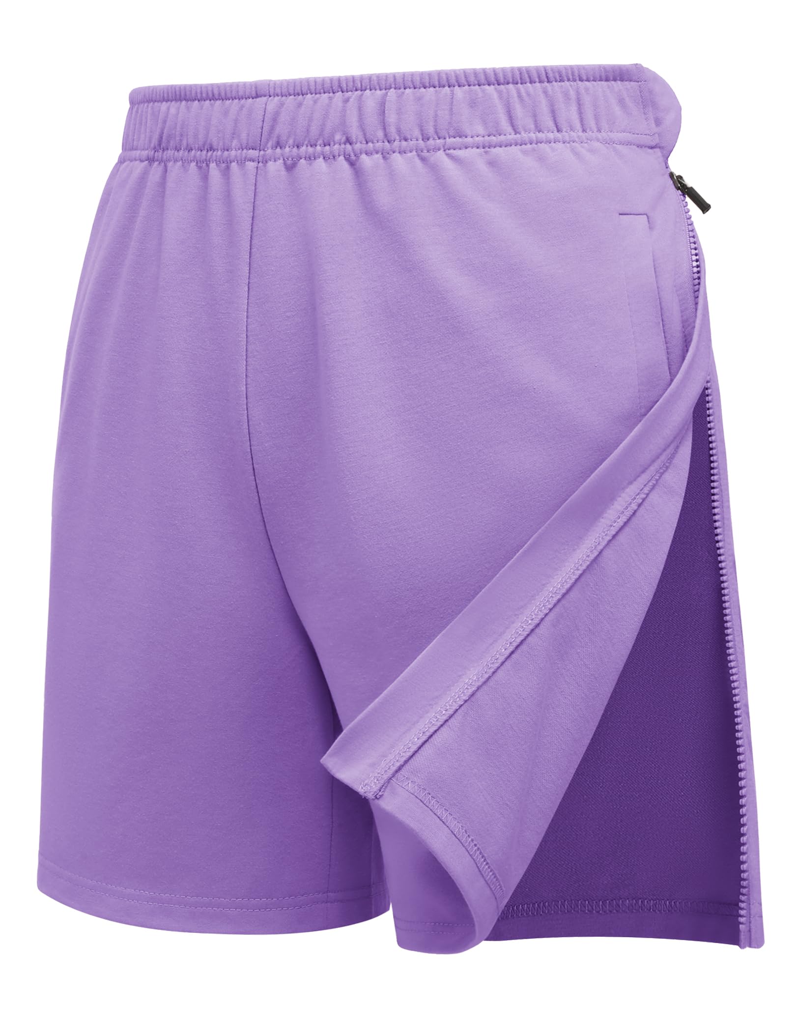 Deyeek Women Tear Away Shorts Adaptive Cotton Athletic Shorts Hip Replacement After Knee Surgery Recovery Pants with Pockets