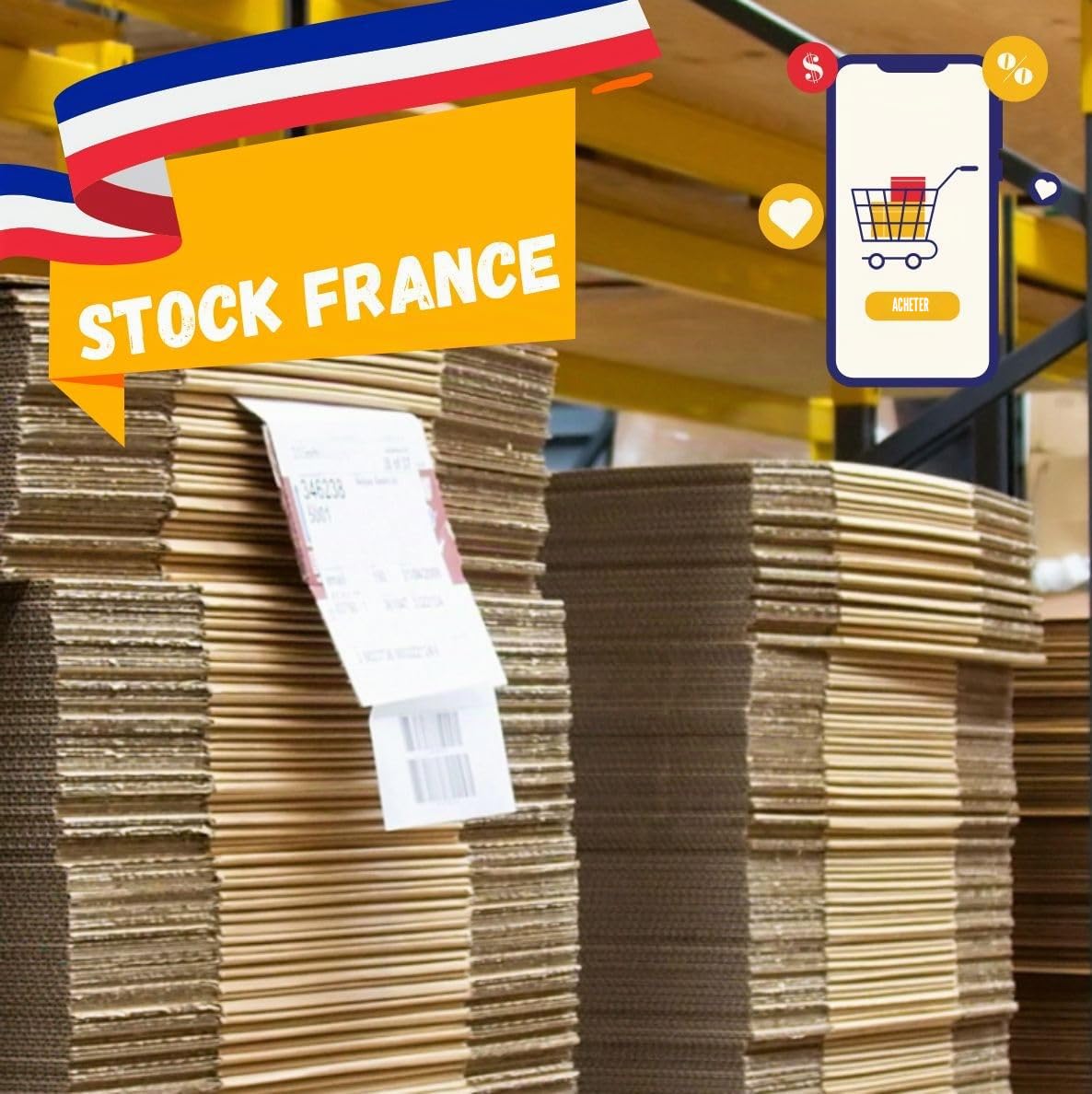 Lot de 50 Boîtes Postales A3 Envois Pros et Commerce en Ligne | Carton Kraft Brun | Emballage Résistant et Ecoresponsable | Côtés Protection Renforcée | Patte de Fermeture (43X30X12 cm)