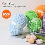 Chunky Yarn for Hand Knitting Soft Jumbo Bulky Fluffy Yarn for Crocheting Blanket Scarf DIY 8 Pack (Light Blue, 28yds, 8 Ounces Each)