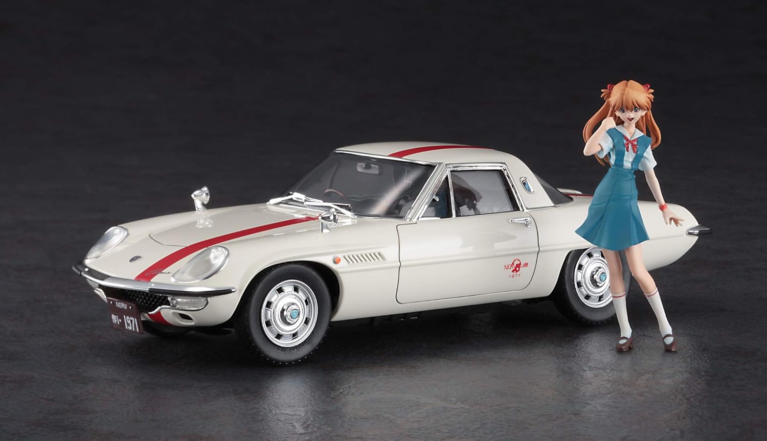 Hasegawa SP459 1/24 Evangelion Nerv Coupe with Figure Shikinami A. Langley Plastic Model Kit