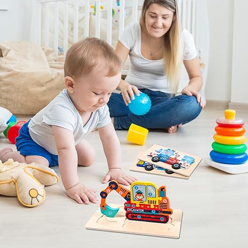 Miniatura 7 de 6 rompecabezas de madera para niños, rompecabezas de vehículos de madera para niños pequeños, rompecabezas educativos para niños pequeños,