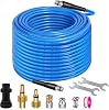 15M Pressure Washer Drain Pipe Sewer Blockage Hose Cleaning Kit with Jet Nozzle and Rotating Jet Nozzle for Karcher K2-K7 Series,3 Adapters Replacement for Bosch, Lavor Pressure Washer B - Blue