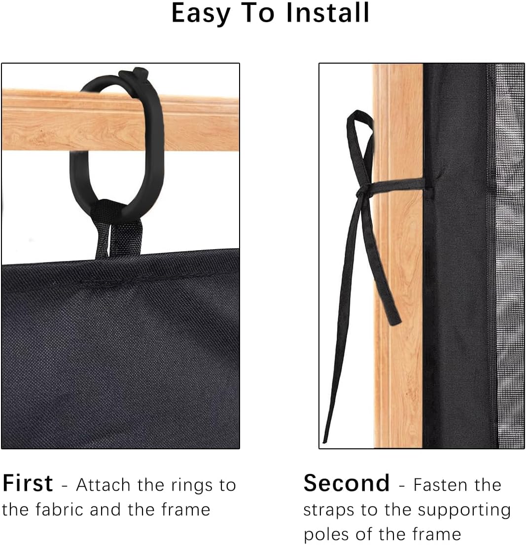 Universal Replacement Mosquito Netting, Outdoor Canopy Net Screen 4-Panel Sidewall Curtains, with Zippers, Easy to Install, Fit for Most Gazebo Canopy, Patio (10 x 12 FT)
