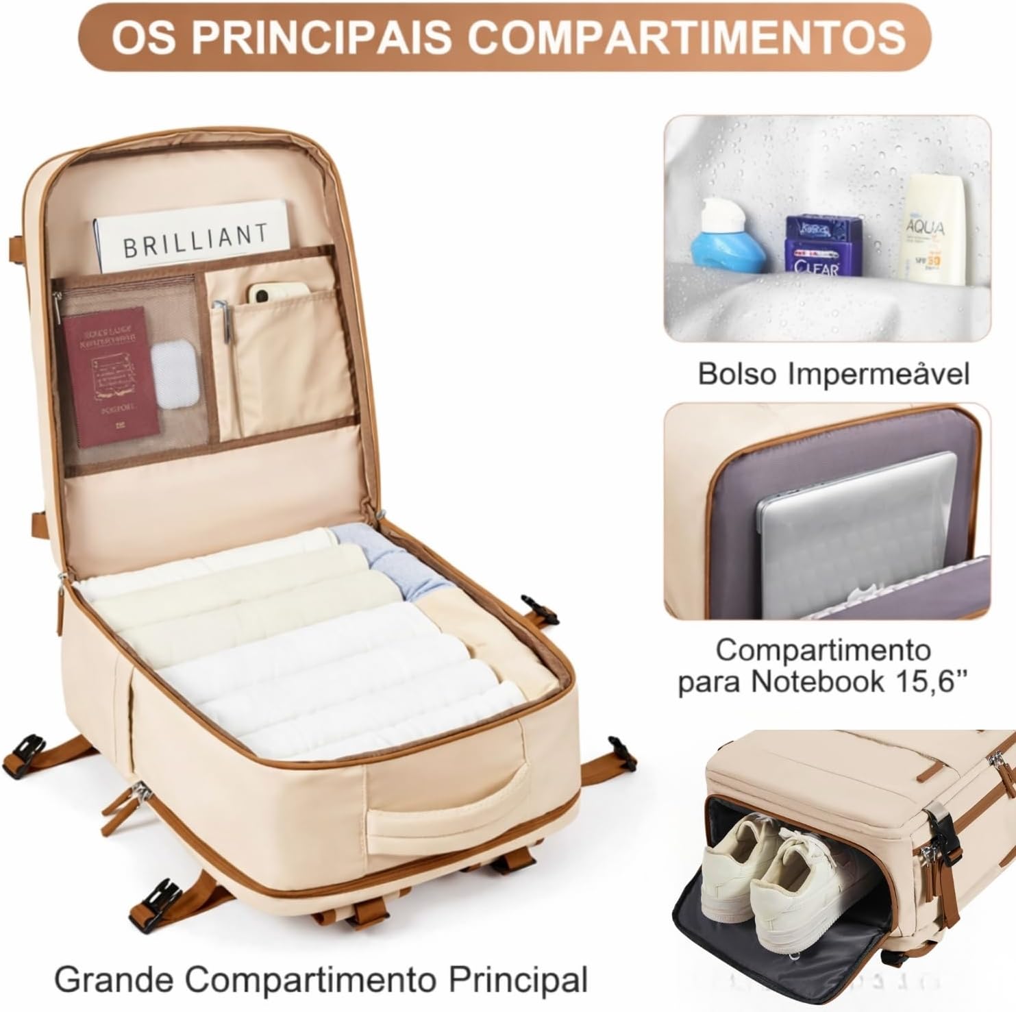 Mochila Viagem Avião Viral Elegante Low Cost Compartimento para Sapatos para Notebook para Objetos Úmidos Saída USB Mochila Viagem Avião Viral Elegante Low Cost Compartimento para Sapatos para Notebook para Objetos Úmidos Saída USB