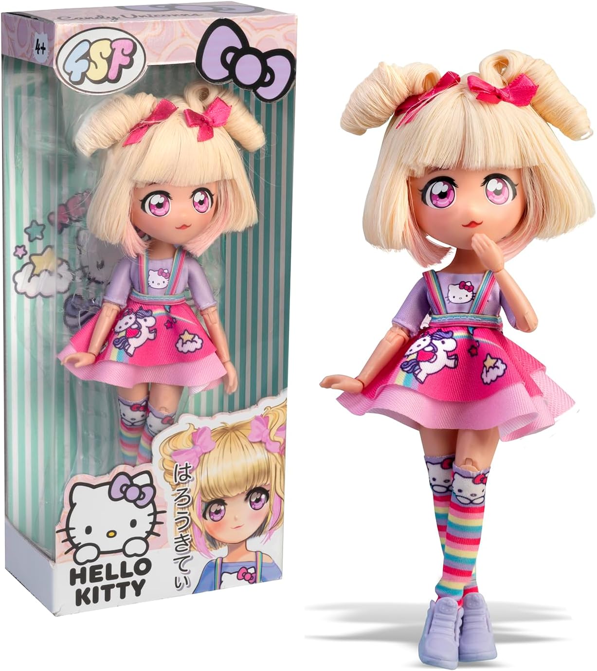Hello Kitty – 4SF, Doll, 20 cm, Model Candy Unicorns, for Children from 6 Years, HKTF04