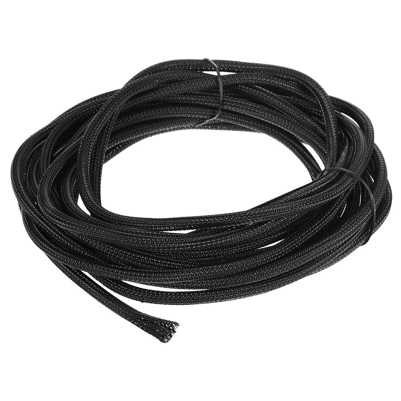 uxcell 25 Ft - 1/4 Inch Split Sleeving, Braided Cable Sleeving, PET Cable Management Wire Sleeve Cord Protector, Wire Wrap Loom Tube for Office Home Devices, Black