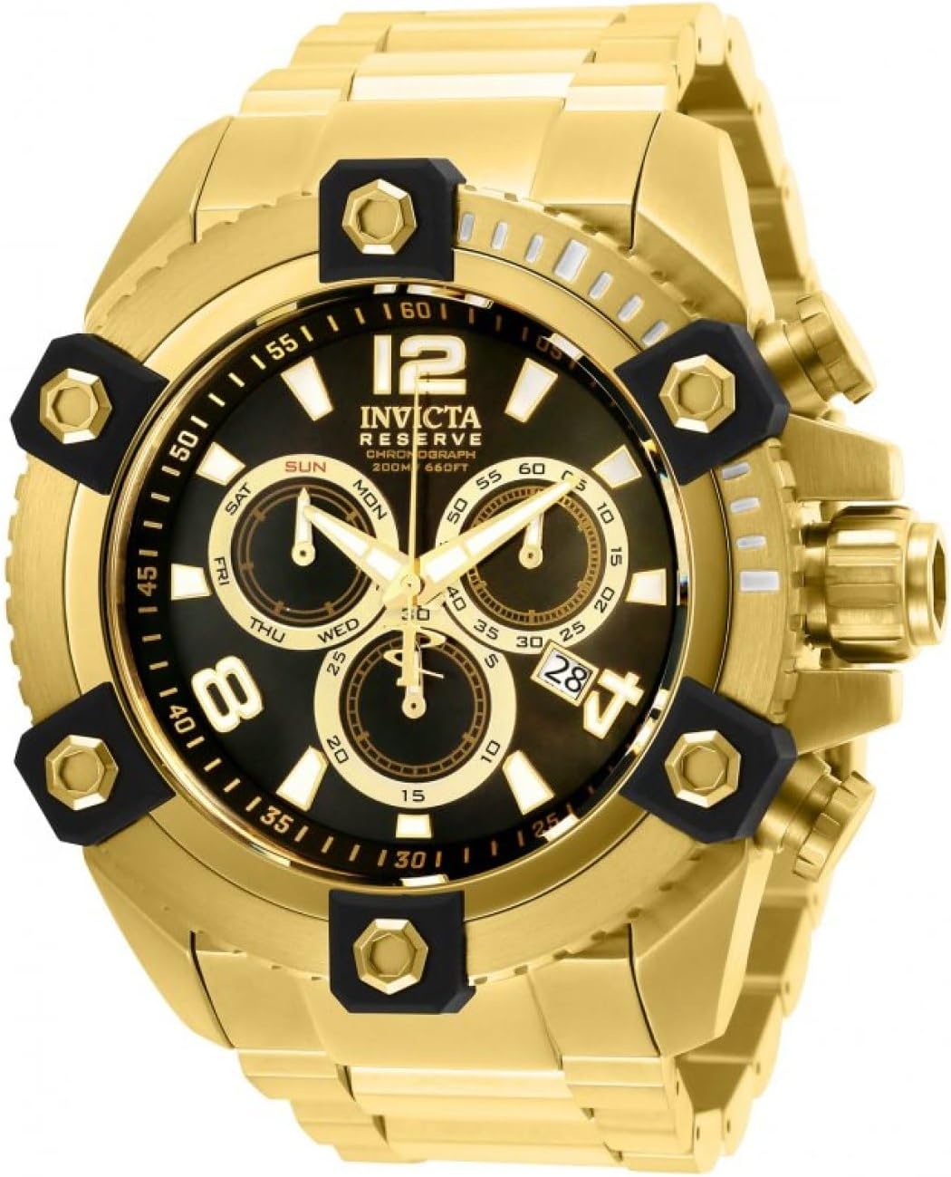 Men's 15827 Reserve Analog Display Swiss Quartz Gold Watch