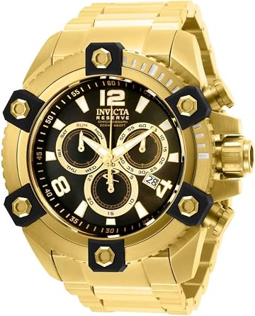 Invicta Mens 15827 Reserve Analog Display Swiss Quartz Gold Watch