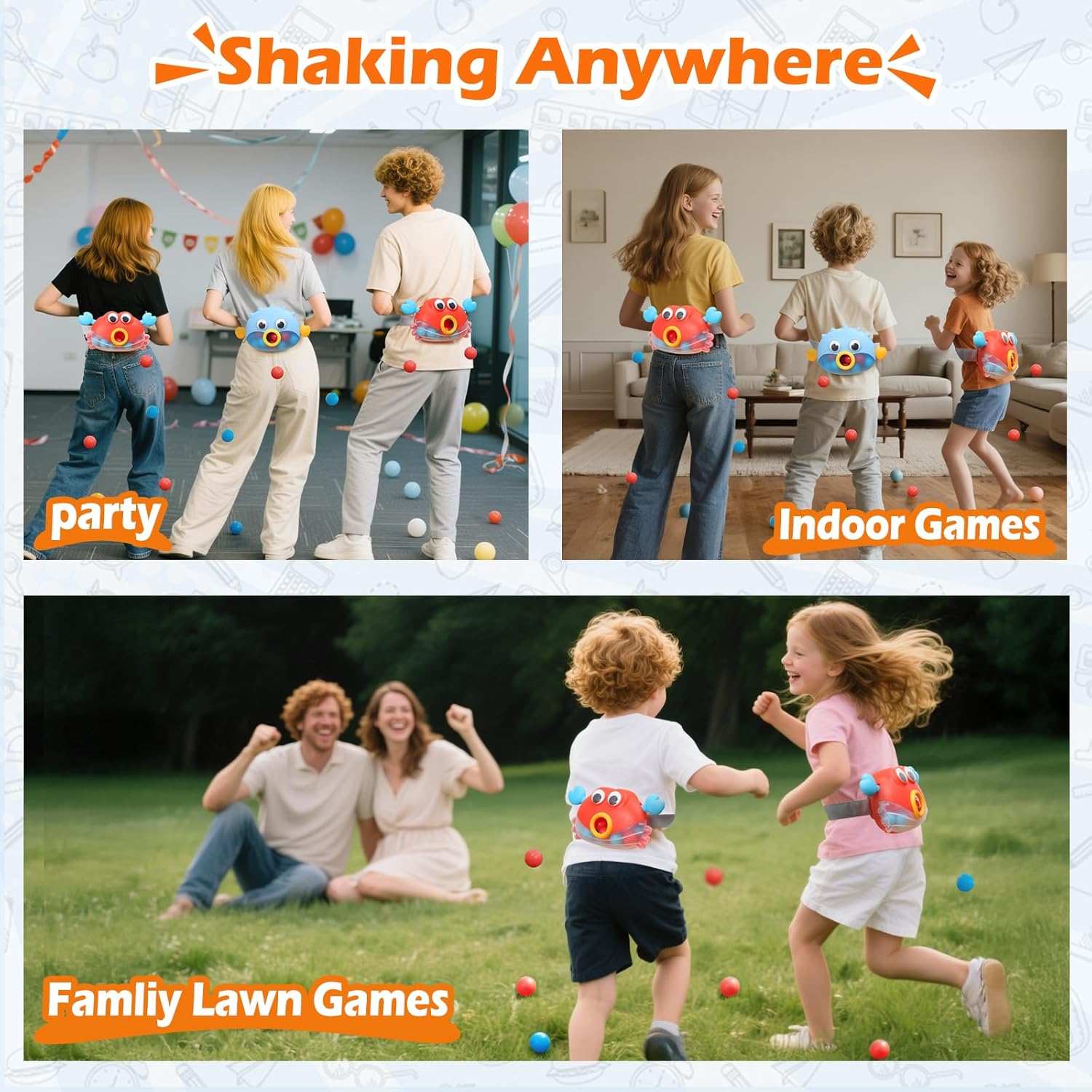 Skirfy Outdoor Party Games for Kids Adults, Shaking Ball Game Set Toy with 40 Balls, Fun Outdoor Indoor Toys, Family Carnival Bachelorette Birthday Backyard Games for Boys Girls Age 3-12