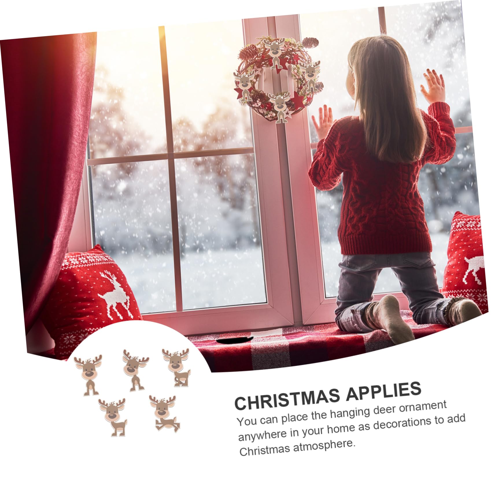MAGICLULU 8 Sätze Elch Charme Dekorationen Lichterketten Baumschmuck Weihnachten Weihnachtsdeko Bastelset Weihnachtsbaum-Hirsch-anhänger Weihnachtsschmuck 10 Stück * 8