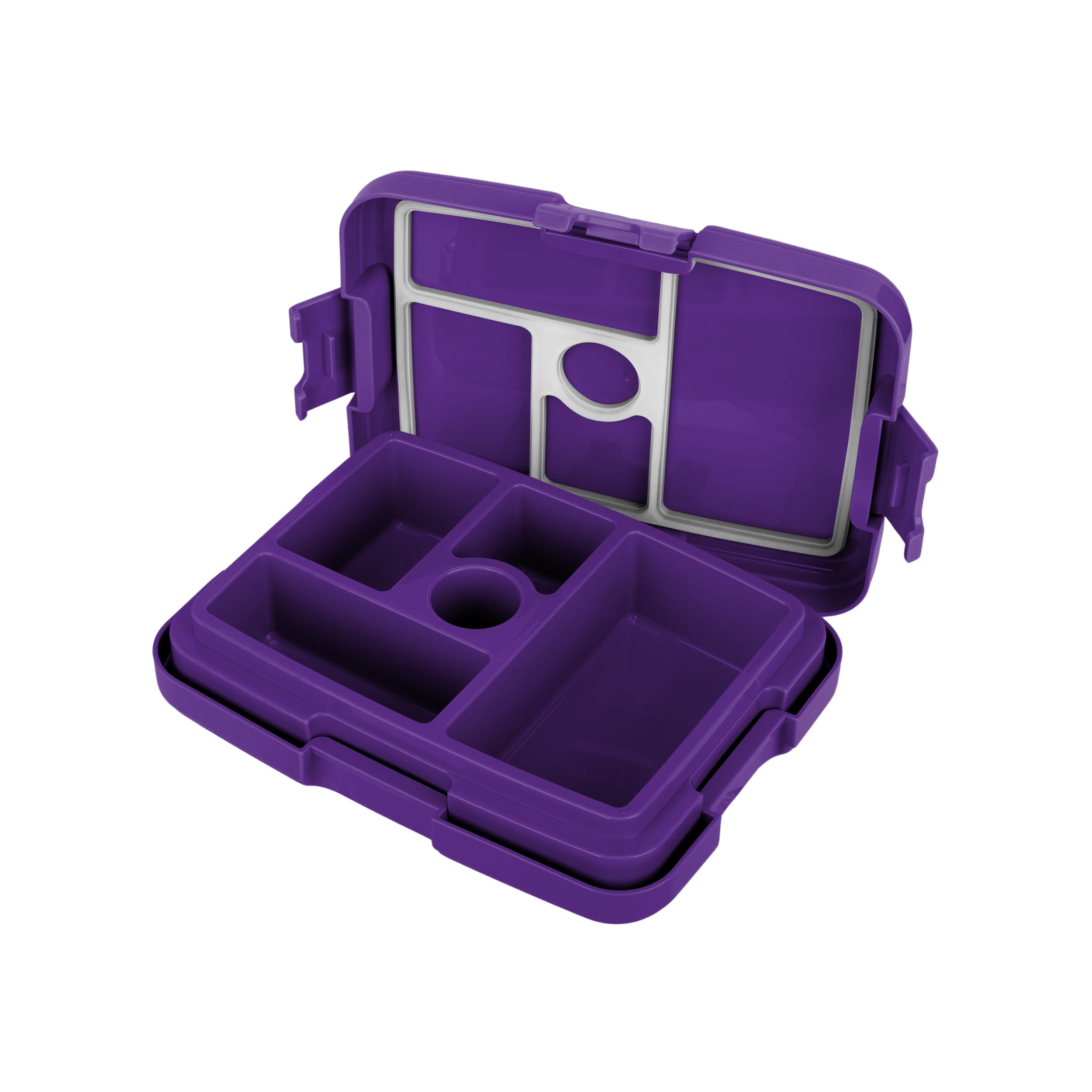 FOCO NFL Bento-Lunchbox für Erwachsene, offizielles Lizenzprodukt, zweifarbig, großes Logo, Fußball-Optik, auslaufsicher, 5 Fächer, Minnesota Vikings