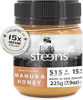 Steens Manuka Honey MGO 515+ - rein roher 100% zertifizierter UMF 15+ Manuka Honig - abgefüllt und versiegelt in Neuseelan...