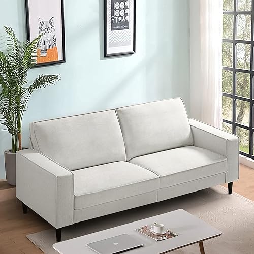 EASELAND Modern 78" Loveseat for Small Space, Fabric Loveseat for Bedroom, Apartment Loveseat, Love seat for Living Room(Beige)
