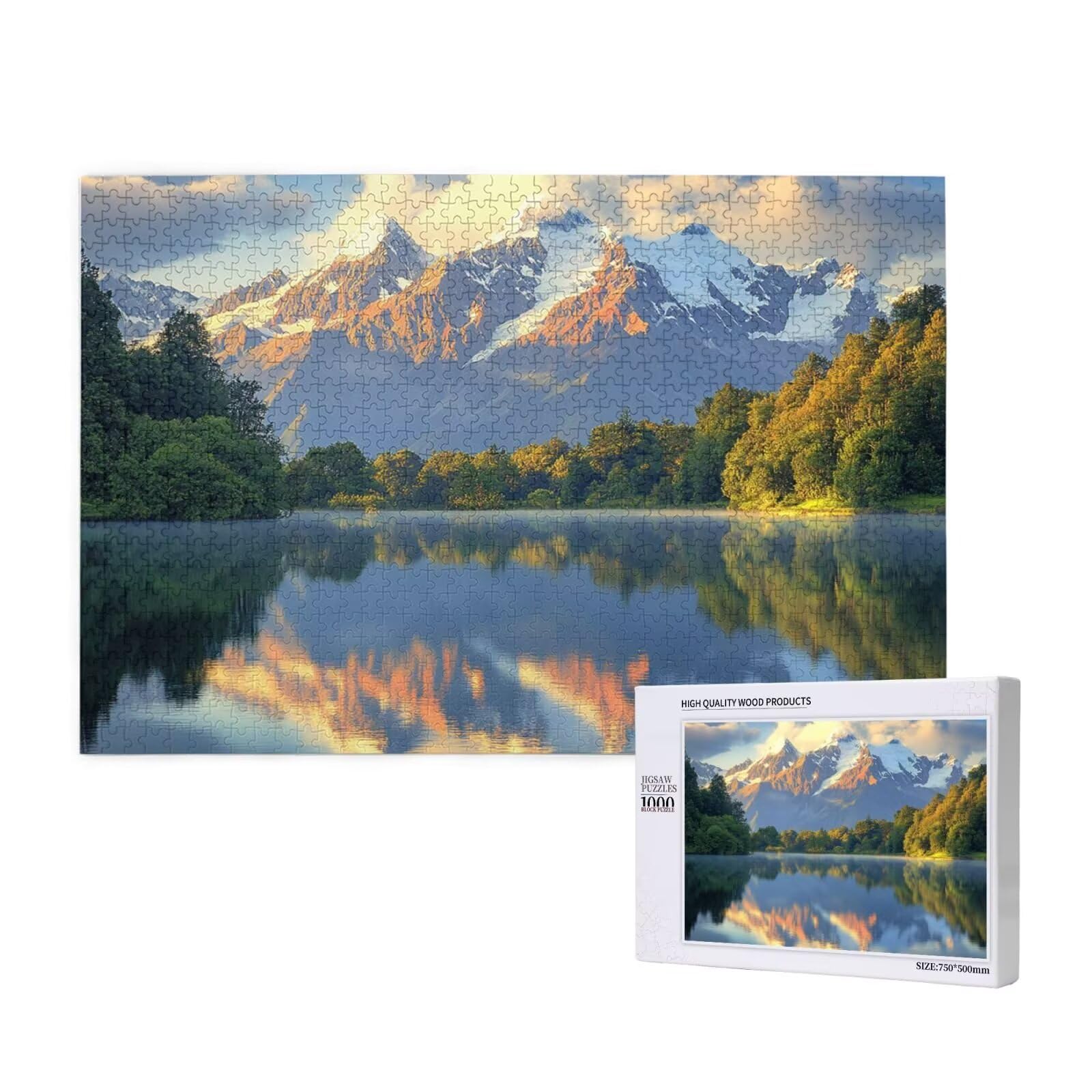Puzzle 2000 sztuk duże krajobrazy jezioro puzzle dla dorosłych z pudełkiem do pakowania i obrazami referencyjnymi, zabawnymi grami dla całej rodziny, jako prezent dla przyjaciół i kochanków 2T-719