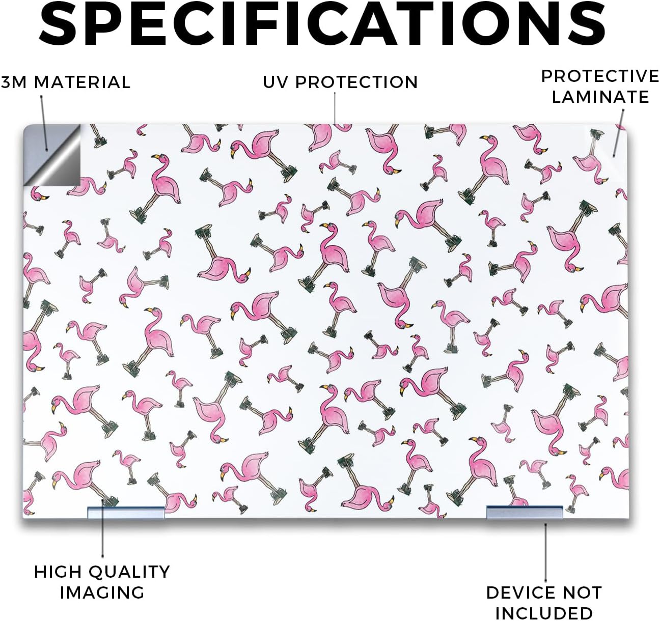 Glossy Glitter Laptop Skin Compatible with HP Envy x360 14” (2023) - Cool Flamingo - Premium 3M Vinyl Protective Wrap Decal Cover - Easy to Apply | Crafted in The USA by MightySkins