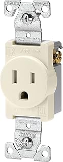 Eaton TR817LA Tamper Resistant Single Receptacle, Light Almond